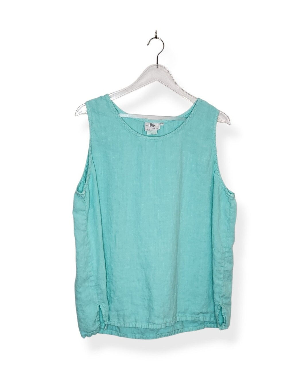 Hot Cotton Woman by Marc Ware Light Aqua Blue Sleeveless Tank Top Plus Size 2X